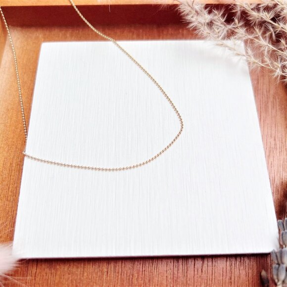 New 14K Yellow Gold Filled Bead Ball Chain Necklace - Picture 3 of 4